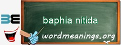WordMeaning blackboard for baphia nitida